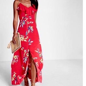 Express Red Floral Dress